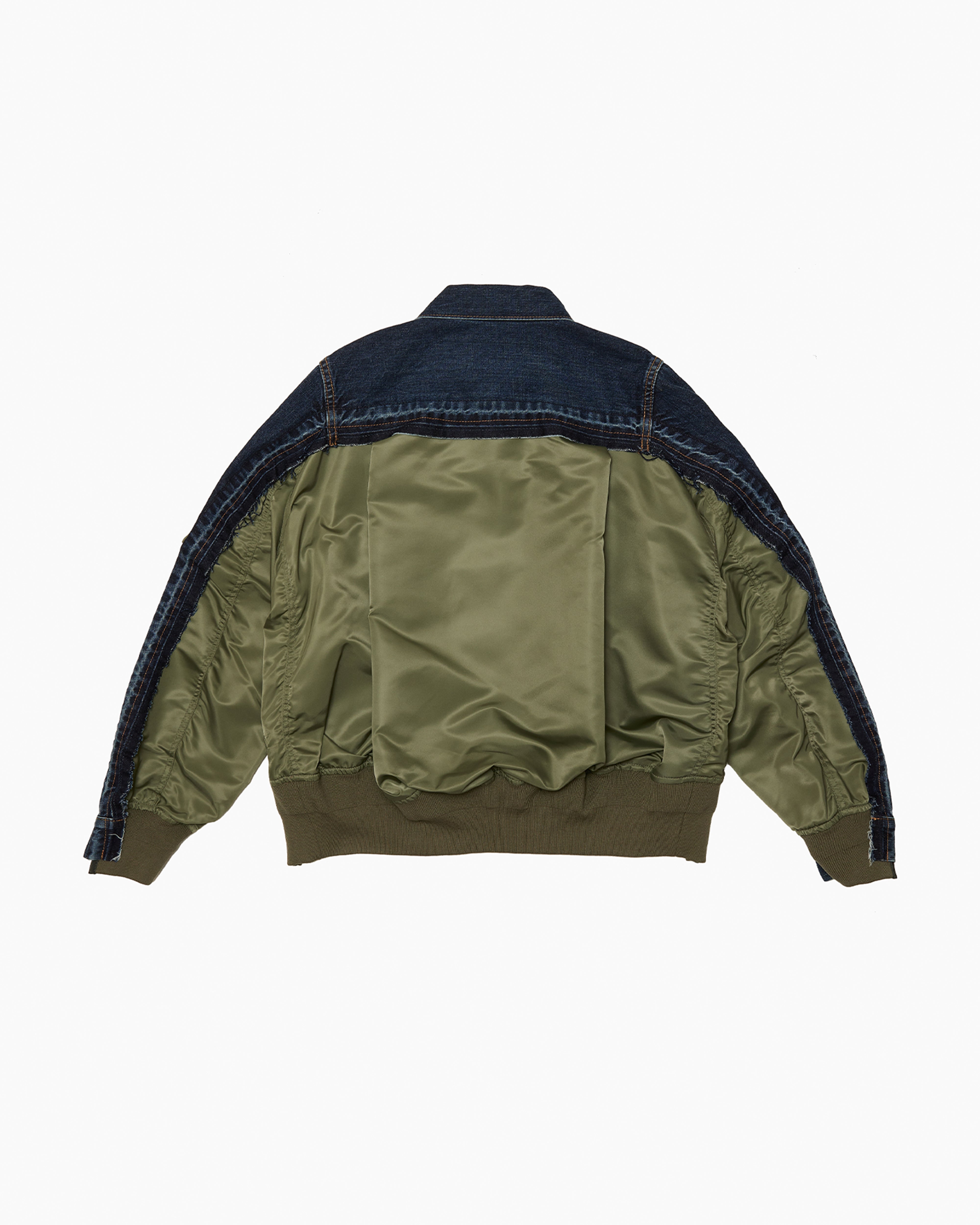 SACAI: Denim X Nylon Twill Jacket (Blue) | DSMG E-SHOP