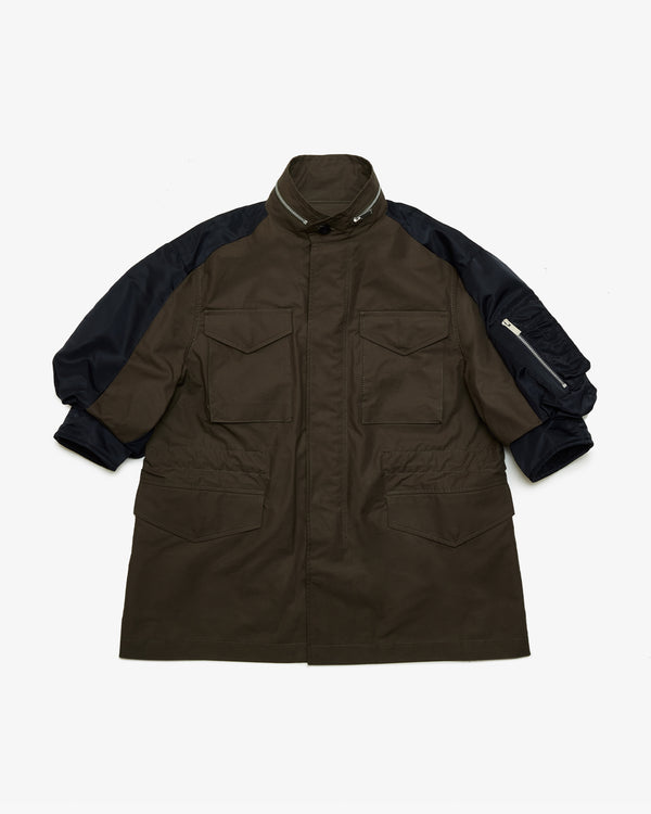 SACAI - Cotton Weather Jacket - (Khaki×Navy)