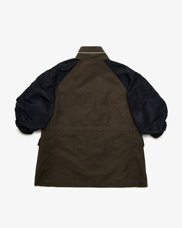 SACAI - Cotton Weather Jacket - (Khaki×Navy)