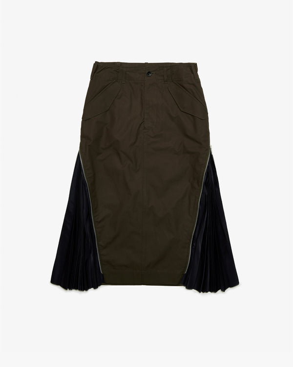 SACAI - Cotton Weather Skirt - (Khaki×Navy)