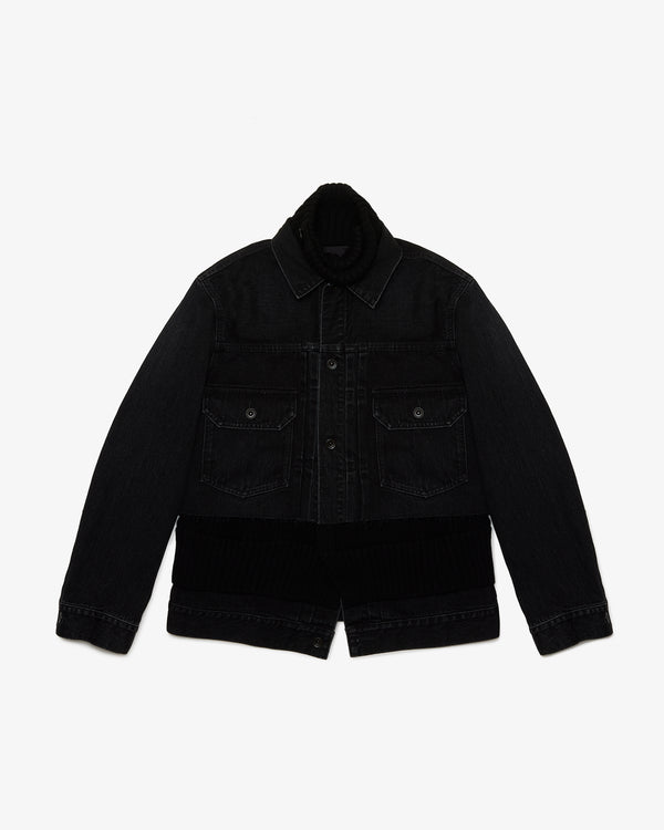 SACAI - Denim X Wool Knit Jacket - (Black)
