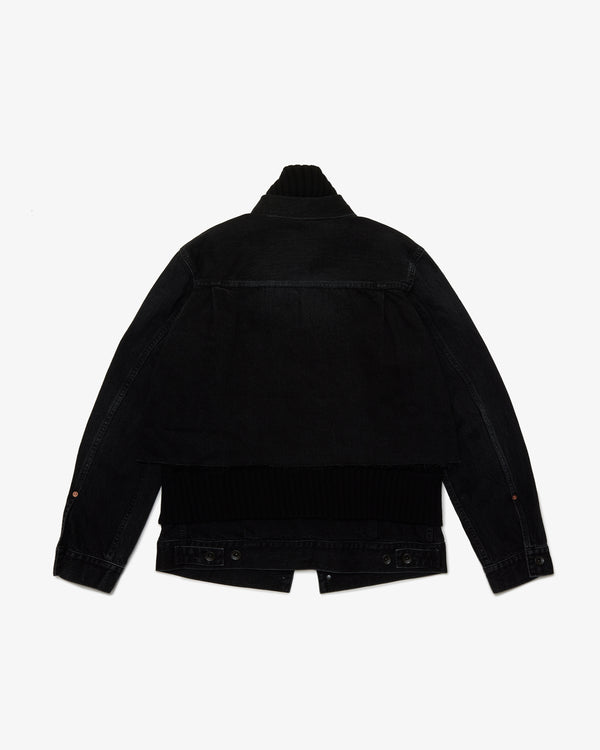 SACAI - Denim X Wool Knit Jacket - (Black)