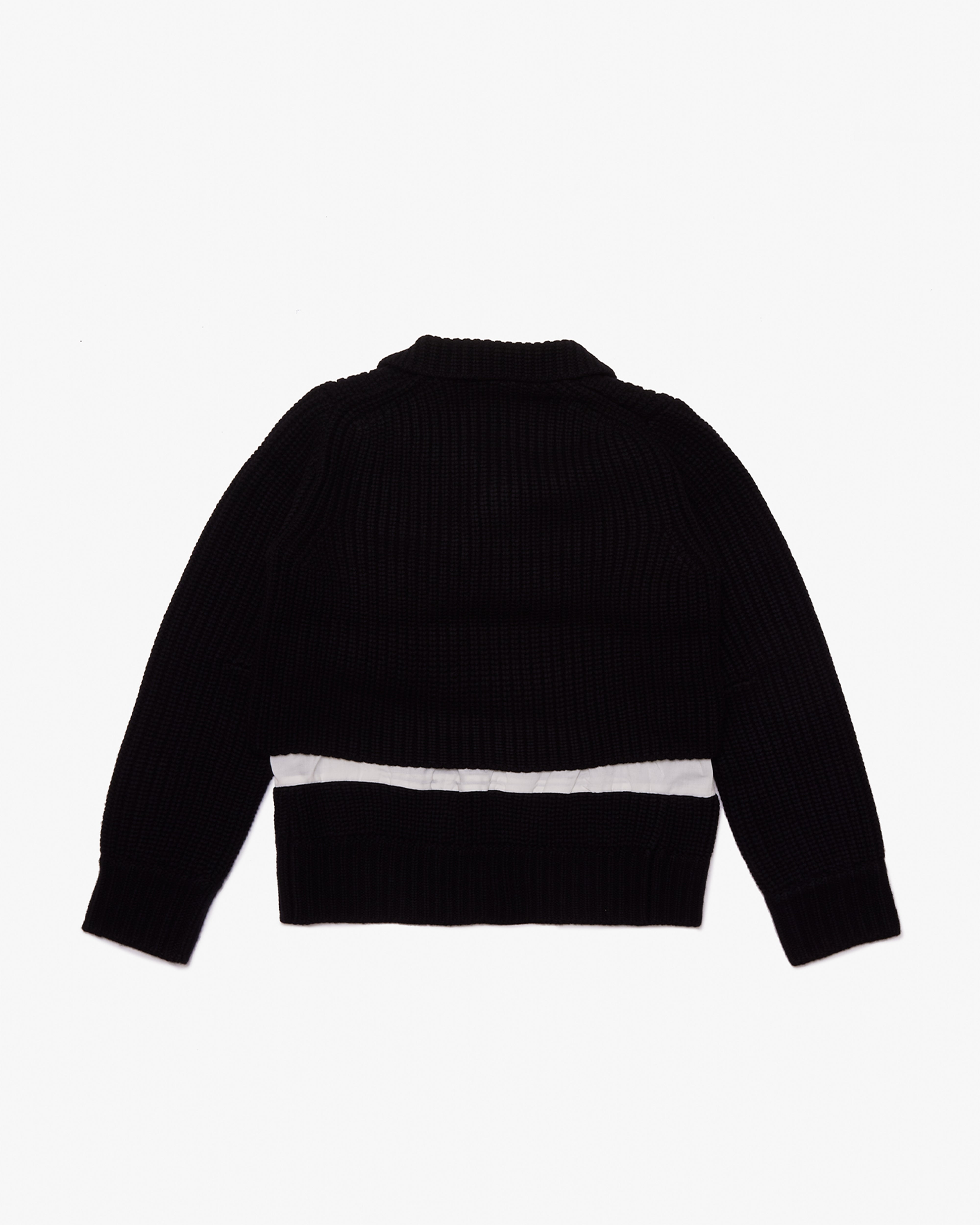 SACAI: Wool Knit X Suiting Jacket (Black×Off White) | DSMG E-SHOP