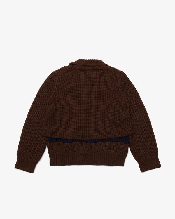 SACAI - Wool Knit X Suiting Jacket - (Brown×Navy)