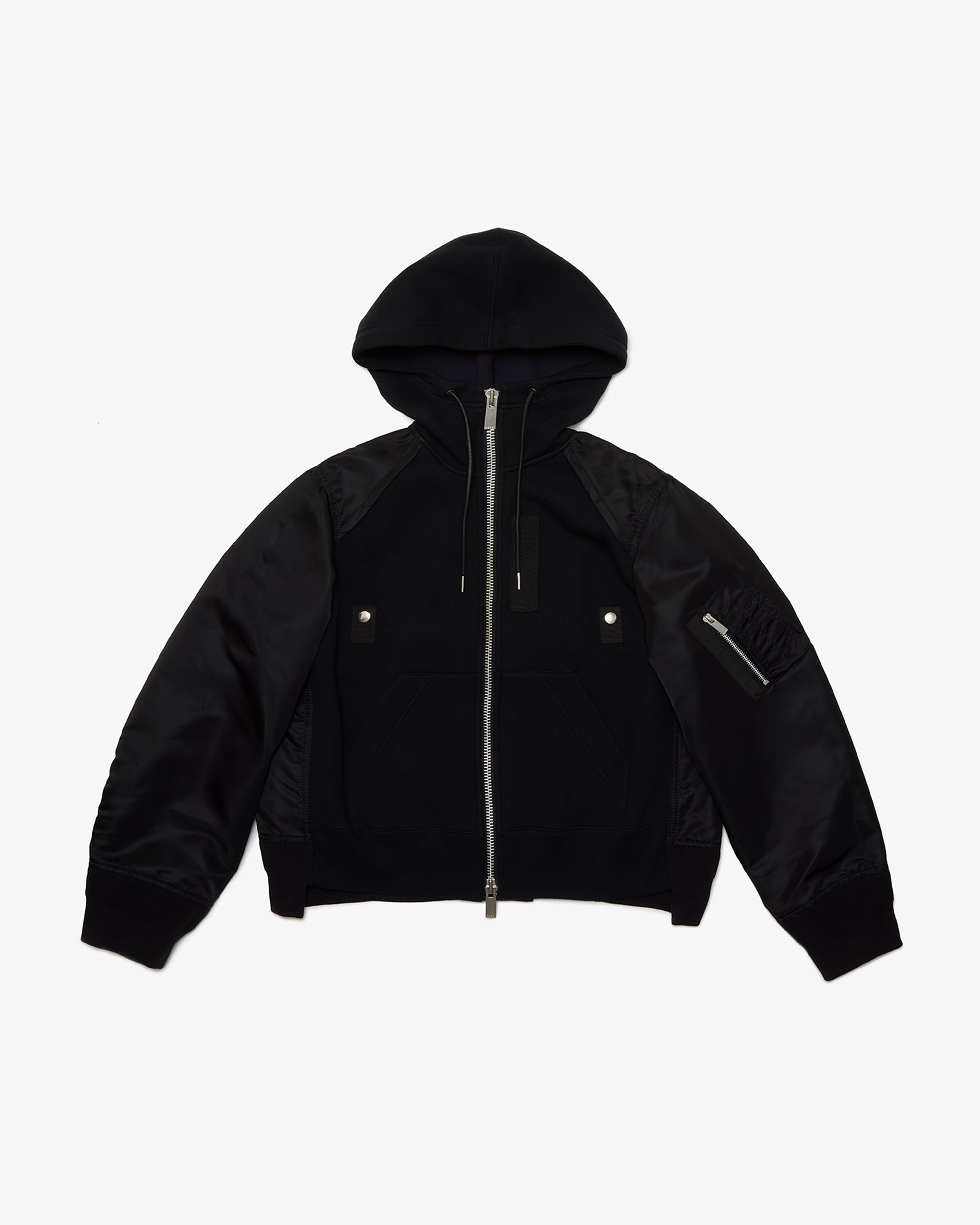 SACAI: Sponge Sweat Hoodie (Black) | DSMG E-SHOP