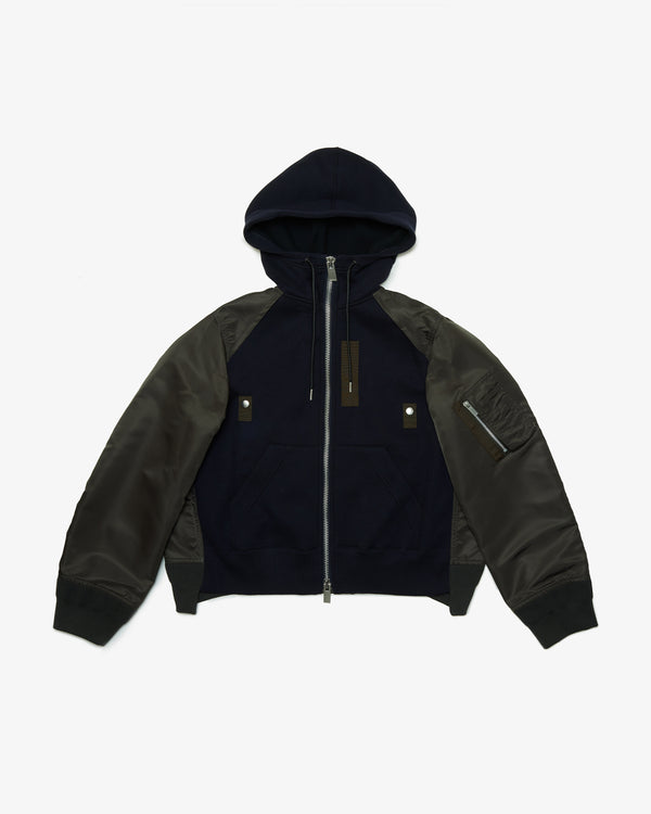 SACAI - Sponge Sweat Hoodie - (Navy×D/Khaki)