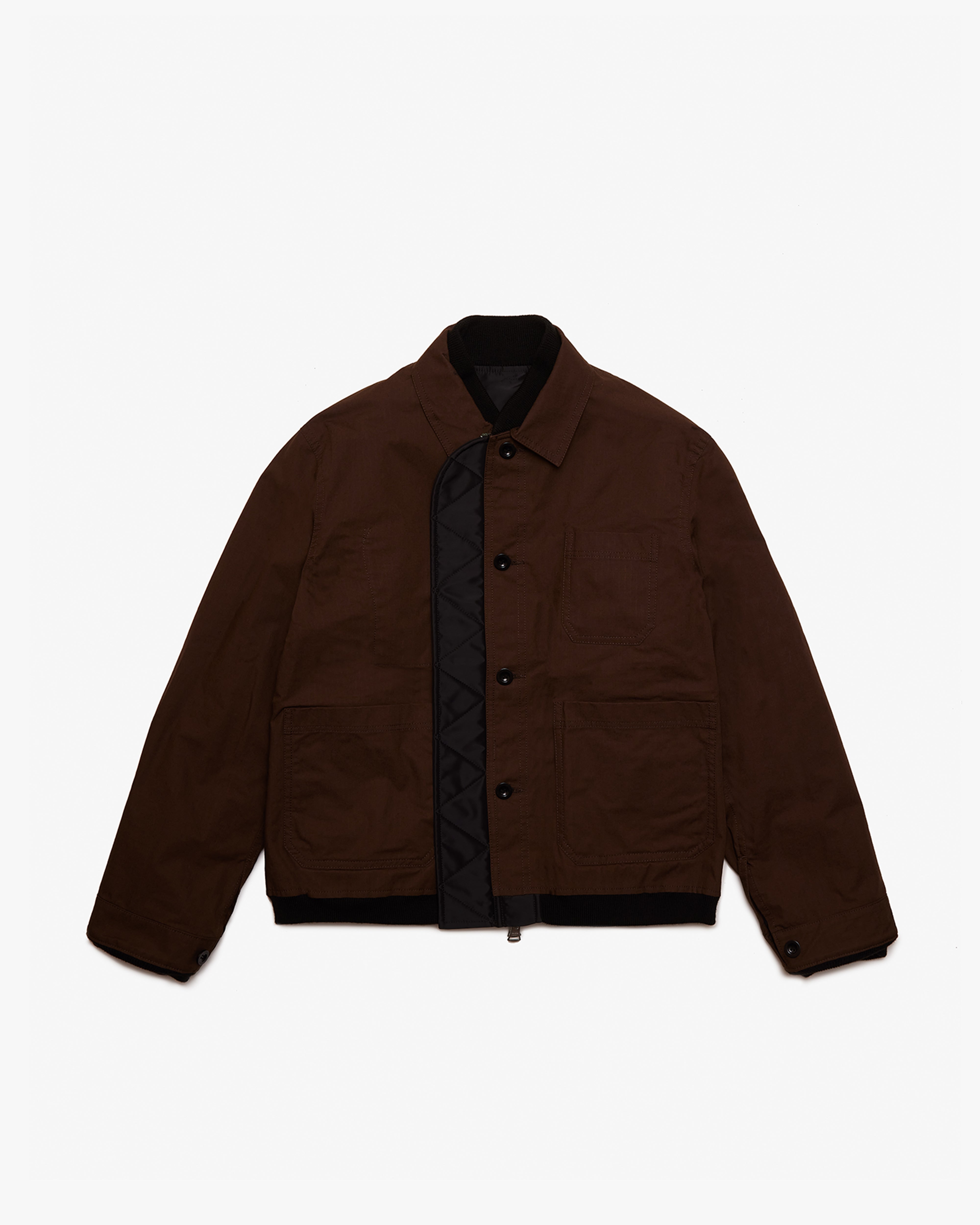 SACAI: Nylon Twill X Rip Stop Reversible BL (Brown×Black) | DSMG E