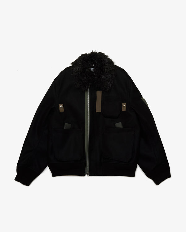 SACAI - Wool Melton Blouson - (Black)