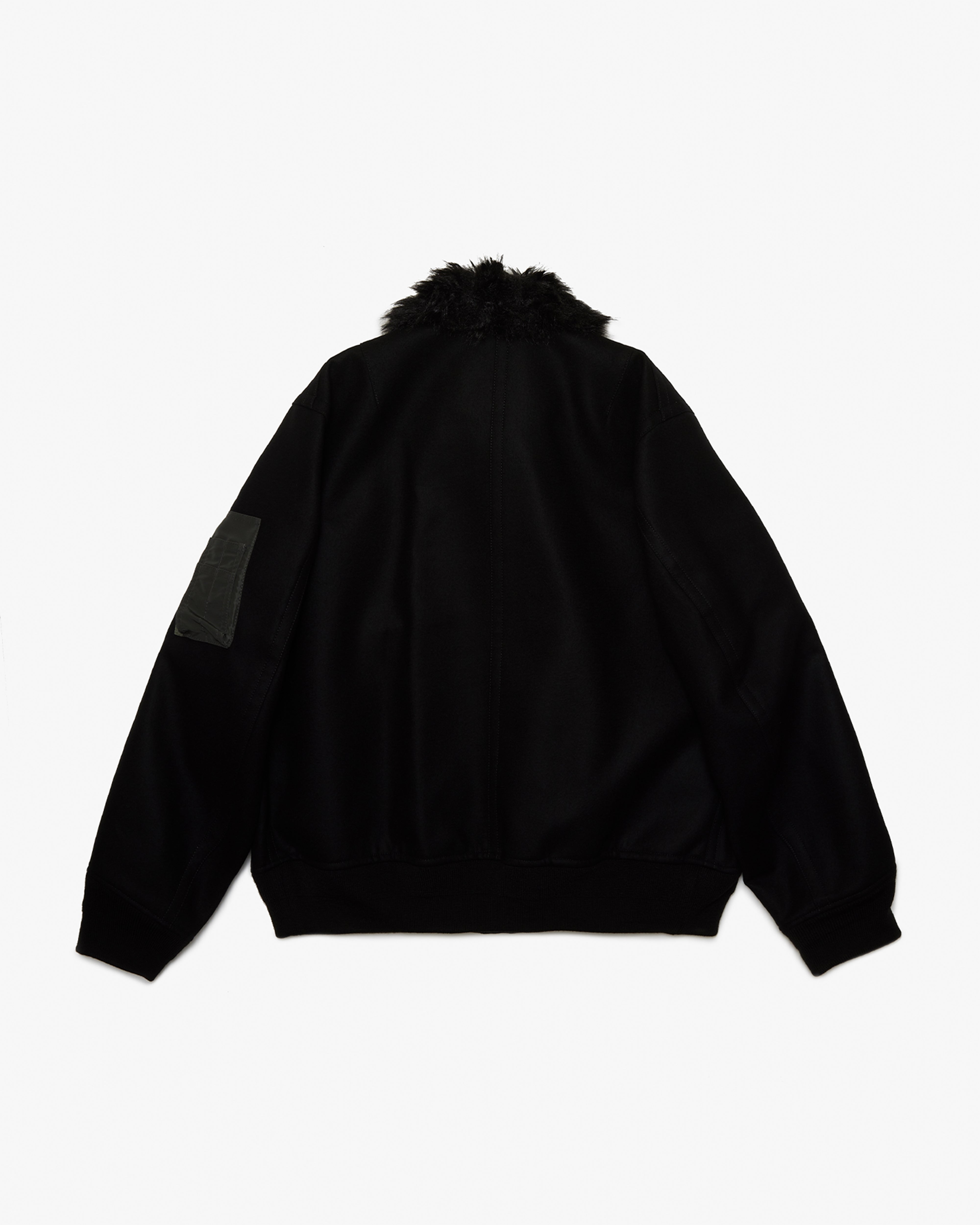 SACAI: Wool Melton Blouson (Black) | DSMG E-SHOP
