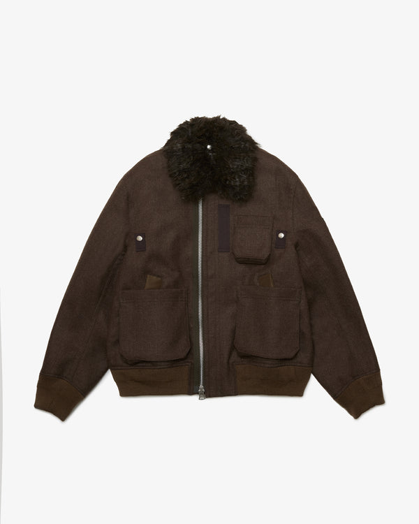 SACAI - Wool Melton Blouson - (Brown)