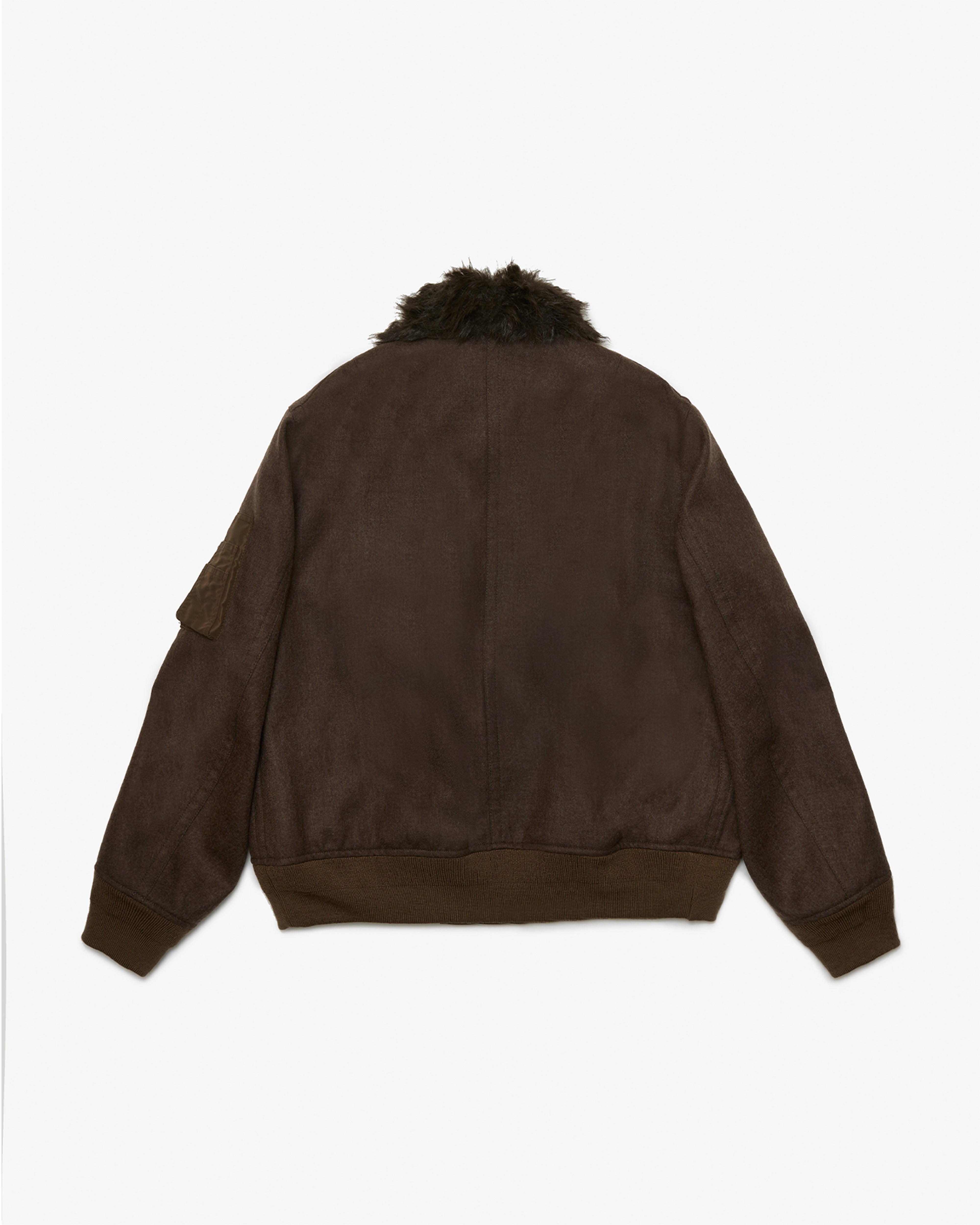 SACAI: Wool Melton Blouson (Brown) | DSMG E-SHOP