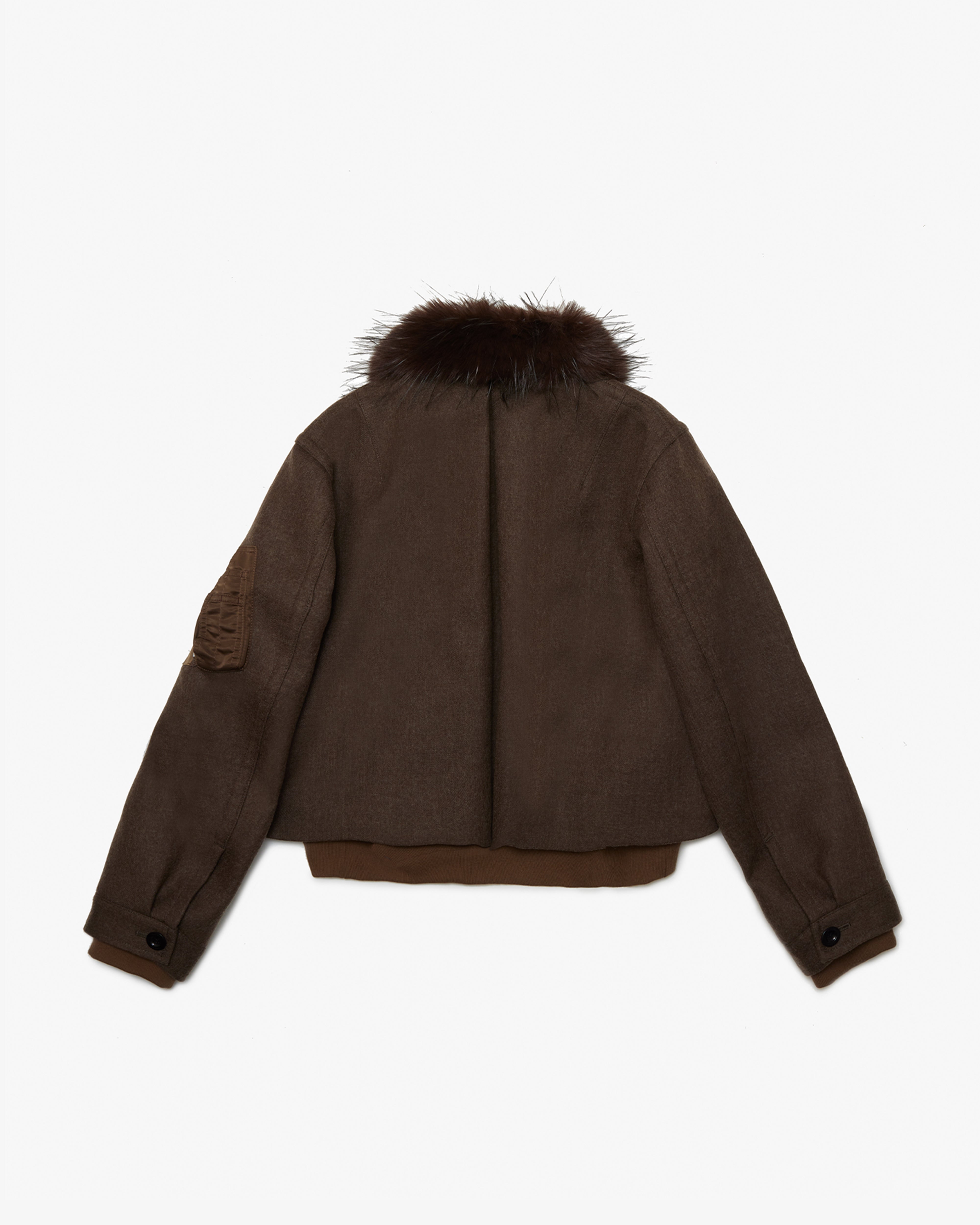 SACAI: Wool Melton Blouson (Brown) | DSMG E-SHOP