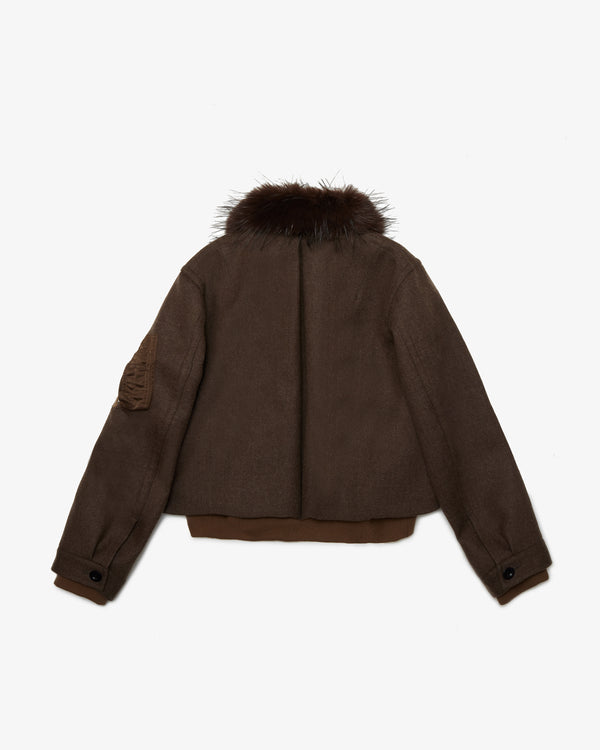 SACAI - Wool Melton Blouson - (Brown)
