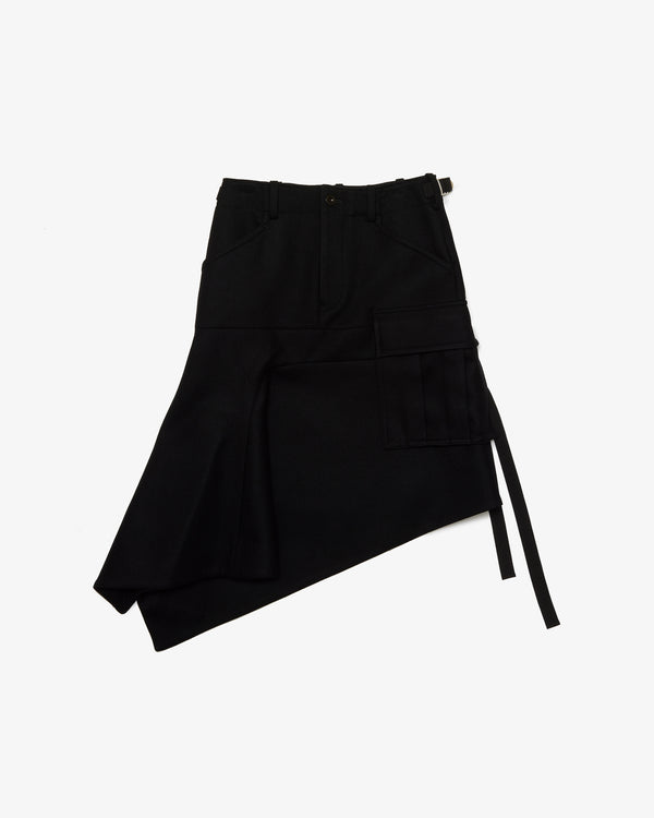 SACAI - Wool Melton Skirt - (Black)