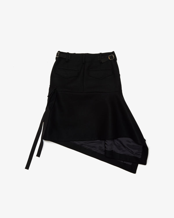 SACAI - Wool Melton Skirt - (Black)