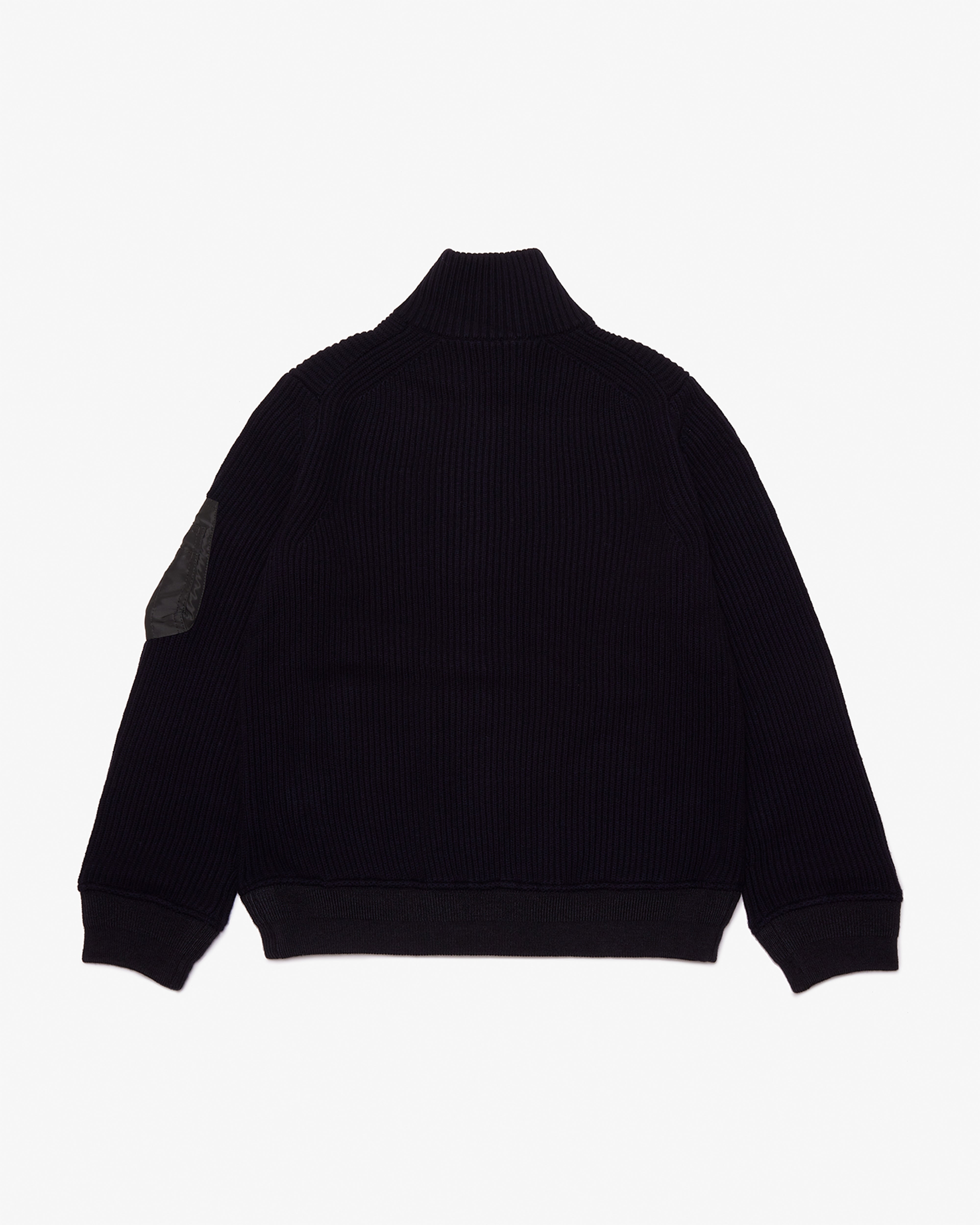 SACAI: Wool Knit Blouson (Navy×D/Khaki) | DSMG E-SHOP