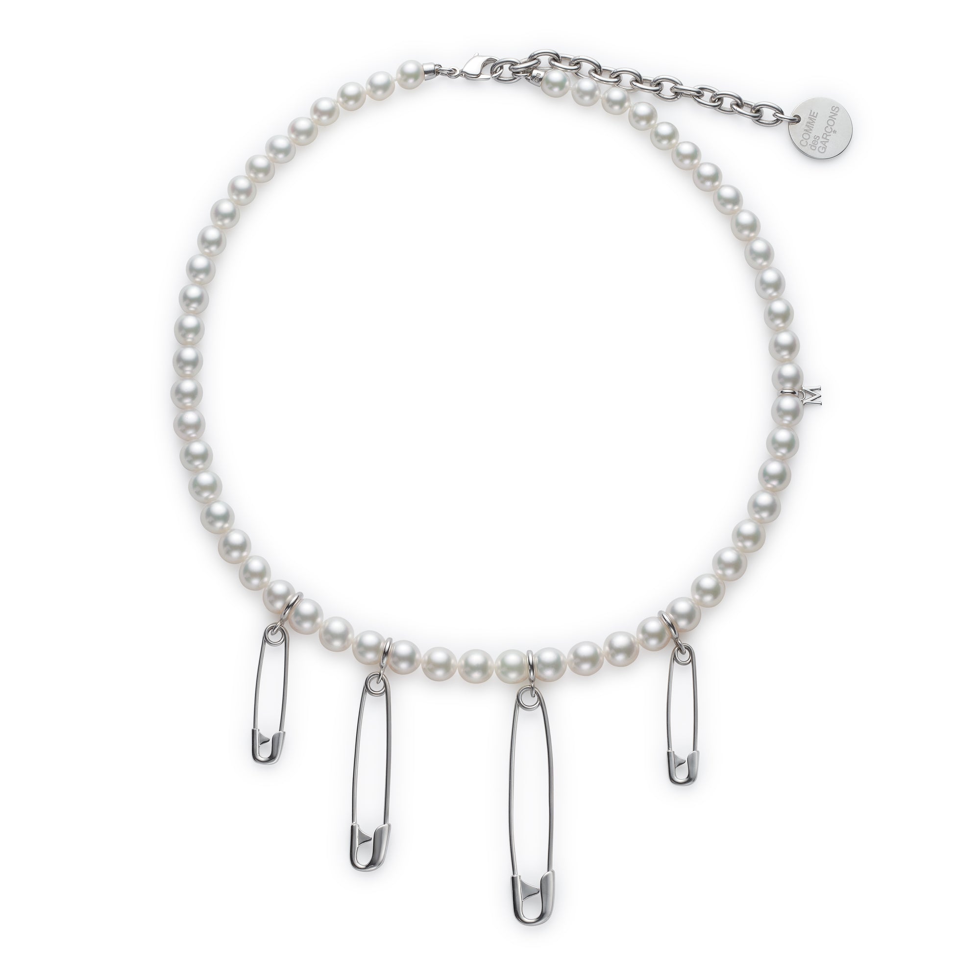 Comme des Garçons - Mikimoto M Cdg Pearl Necklace( Safety Pins) - (WG1641FZ) view 1