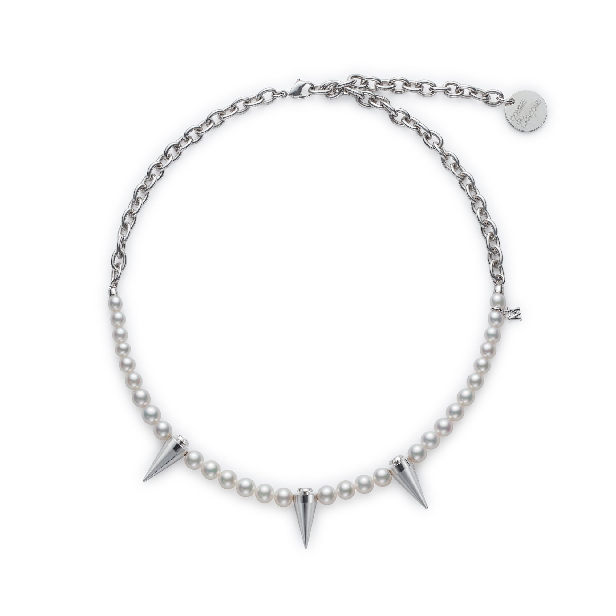 Comme des Garçons - Mikimoto M Cdg Pearl& Chain Necklace(Studs) - (KZ1639FB) view 1