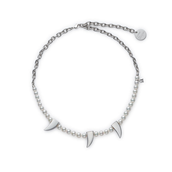 Comme des Garçons - Mikimoto M Cdg Pearl& Chain Necklace(Fangs) - (KZ1640FB)