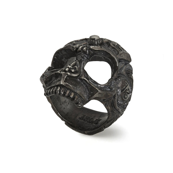 13 Lucky Monkey - Decorated Skull Ring  Ysabelle