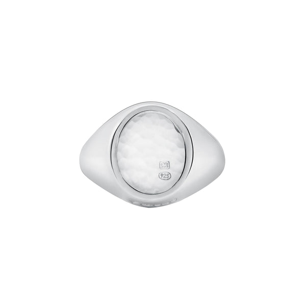 BUNNEY - Hammered Signet Ring / Silver 925 B0600104