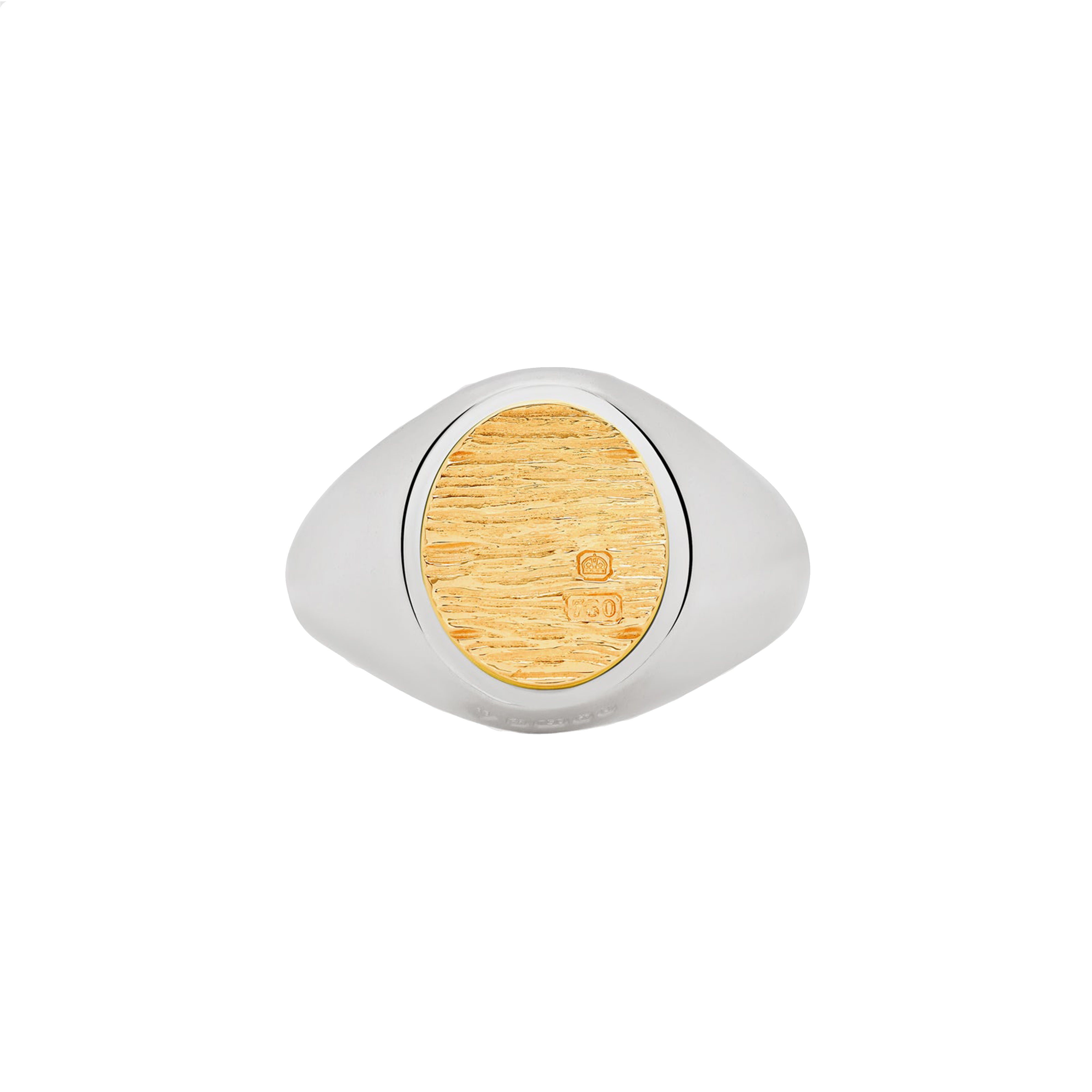 BUNNEY - Bark Signet Ring / Silver 925 x 18ct Yellow Gold B0600124
