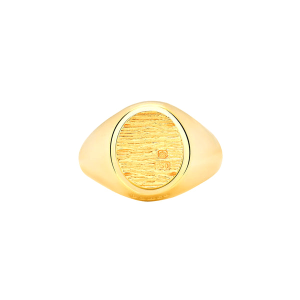 BUNNEY - Bark Signet Ring  /18ct Yellow Gold B0600128
