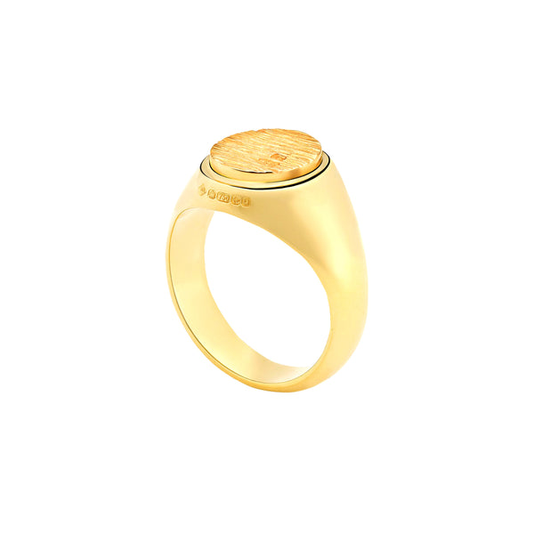BUNNEY - Bark Signet Ring  /18ct Yellow Gold B0600128