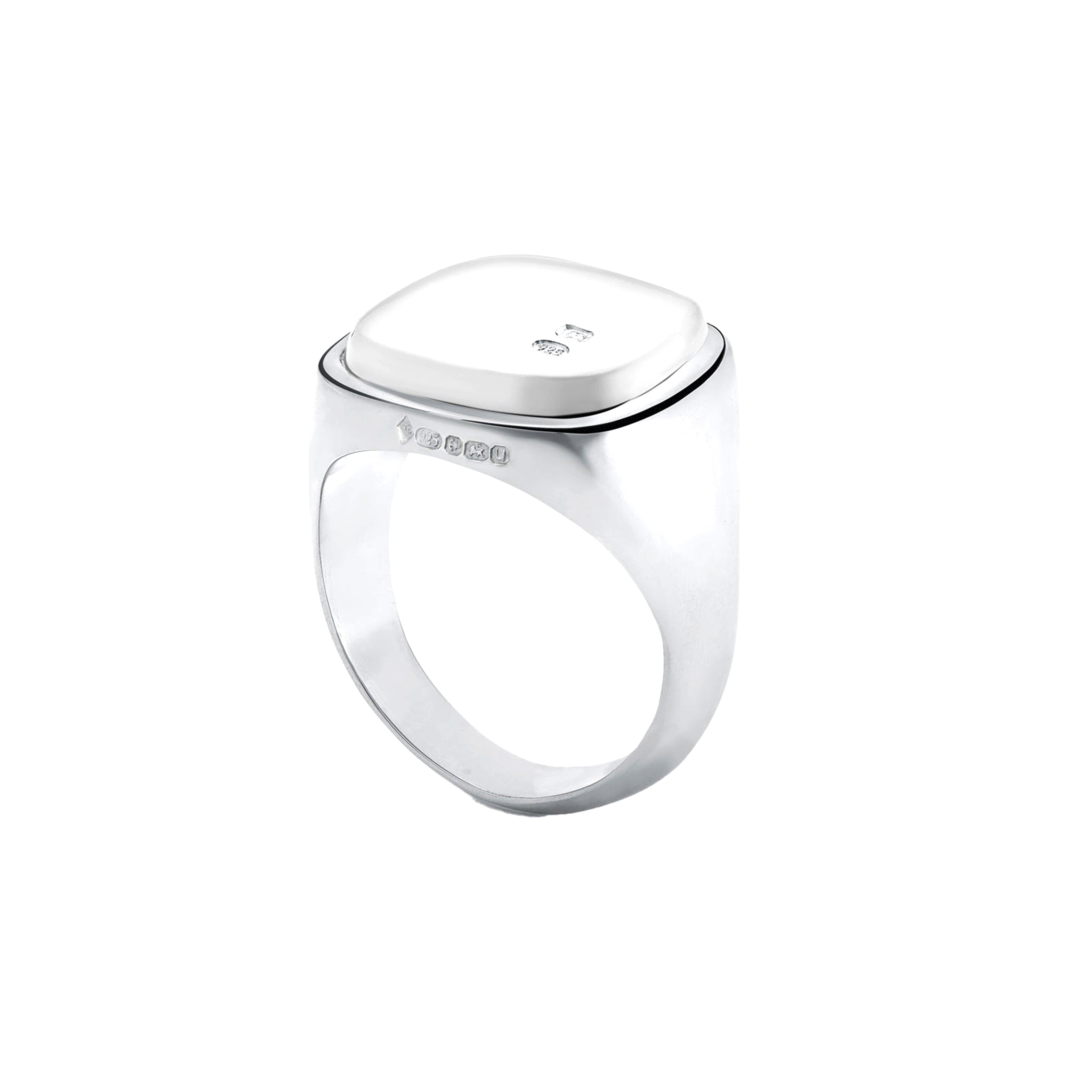 BUNNEY: Heavy CushiON Cabochon Signet Ring / Silver 925 B0600144