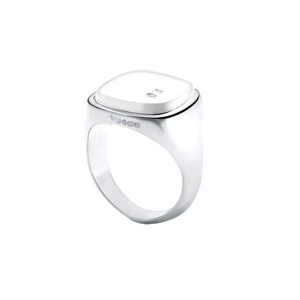 BUNNEY - Heavy CushiON - Cabochon Signet Ring / Silver 925 B0600144