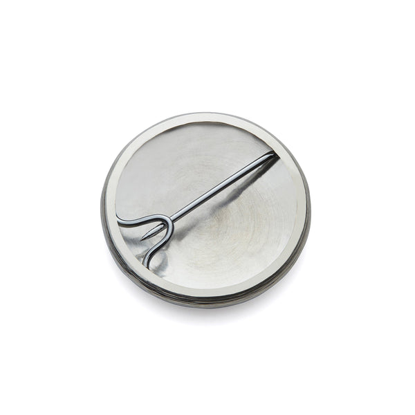 BUNNEY - 23 mm Bark Finish Badge - (Silver)