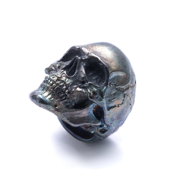 13 Lucky Monkey - Aurora Full Skull Ring - (Silver)