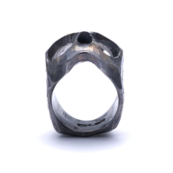13 Lucky Monkey - Godiva Sakura Skull Rings - (Silver)