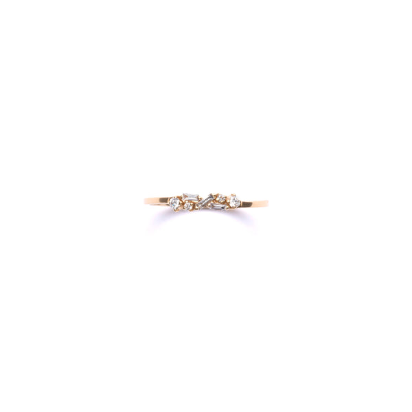 SUZANNE KALAN - Round & Baguette Diamond Ring - (Yellow Gold)