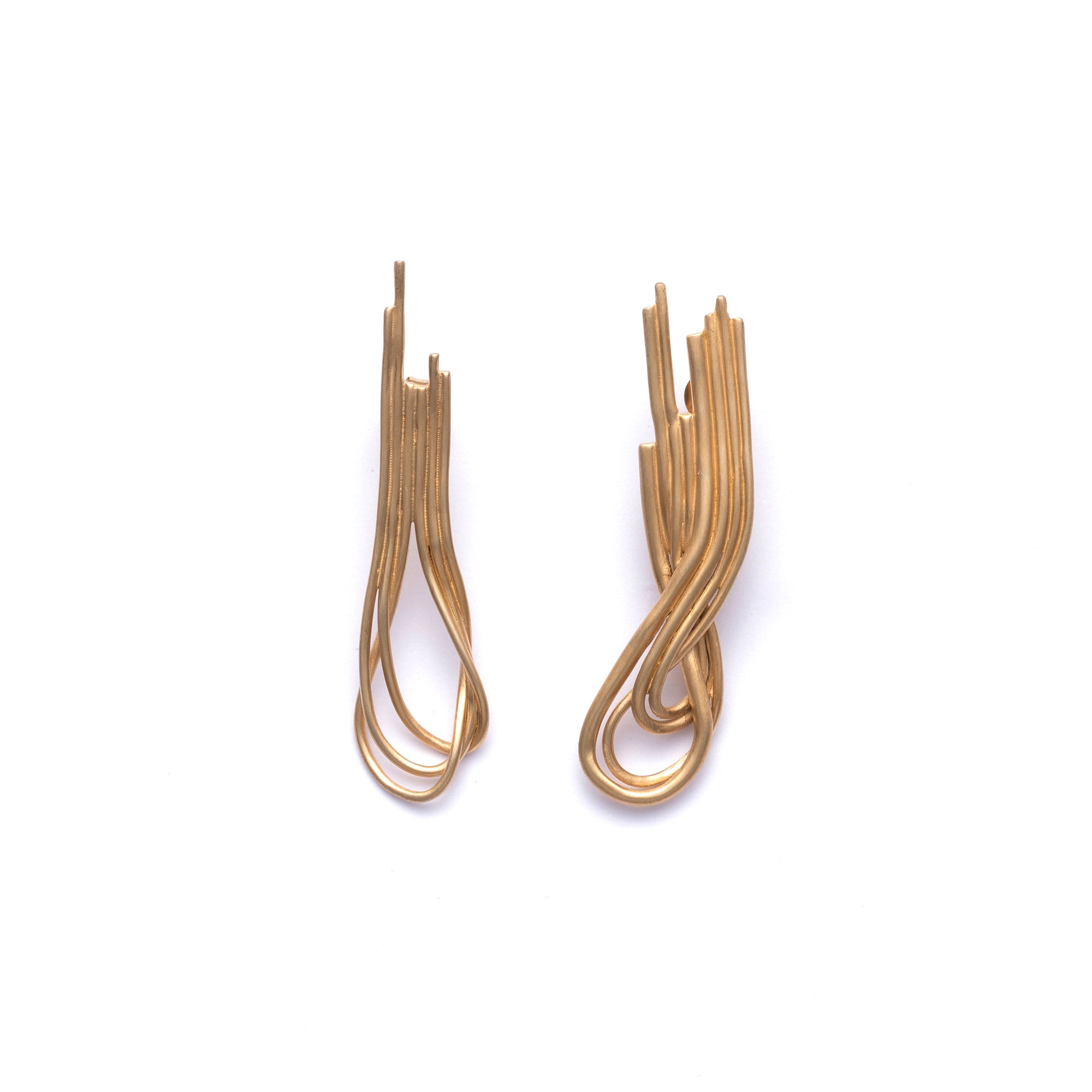 COMPLETED WORKS - Woven Earrings - (Gold) view 1