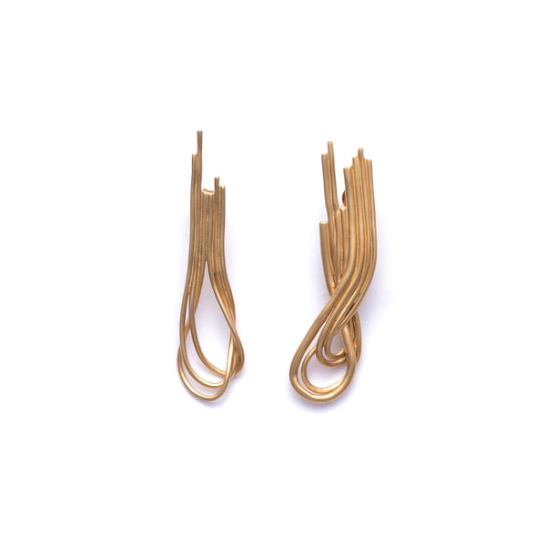 COMPLETED WORKS - Woven Earrings - (Gold)