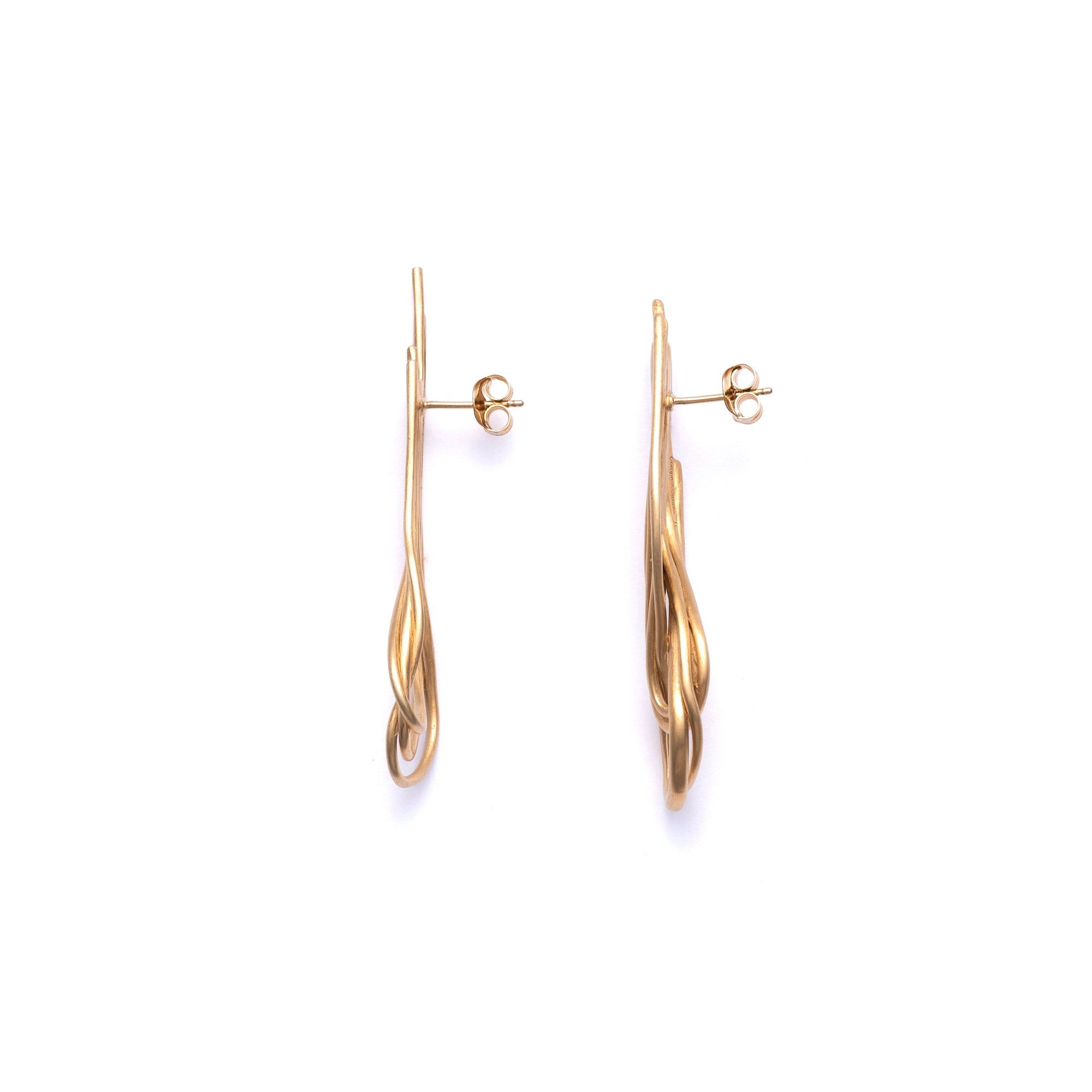 COMPLETED WORKS - Woven Earrings - (Gold) view 2