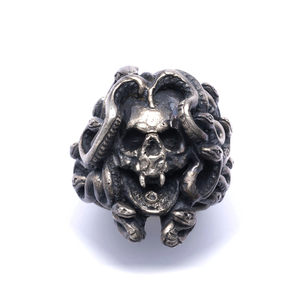 13 Lucky Monkey - Medusa Skull Skull Rings - (Silver)
