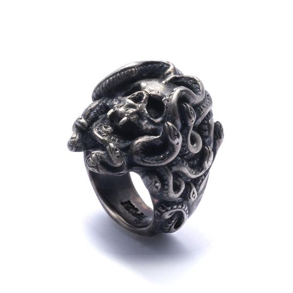 13 Lucky Monkey - Medusa Skull Skull Rings - (Silver)