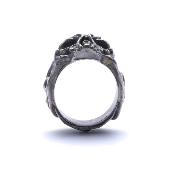 13 Lucky Monkey - Lourdes Petite Skull Rings - (Silver)