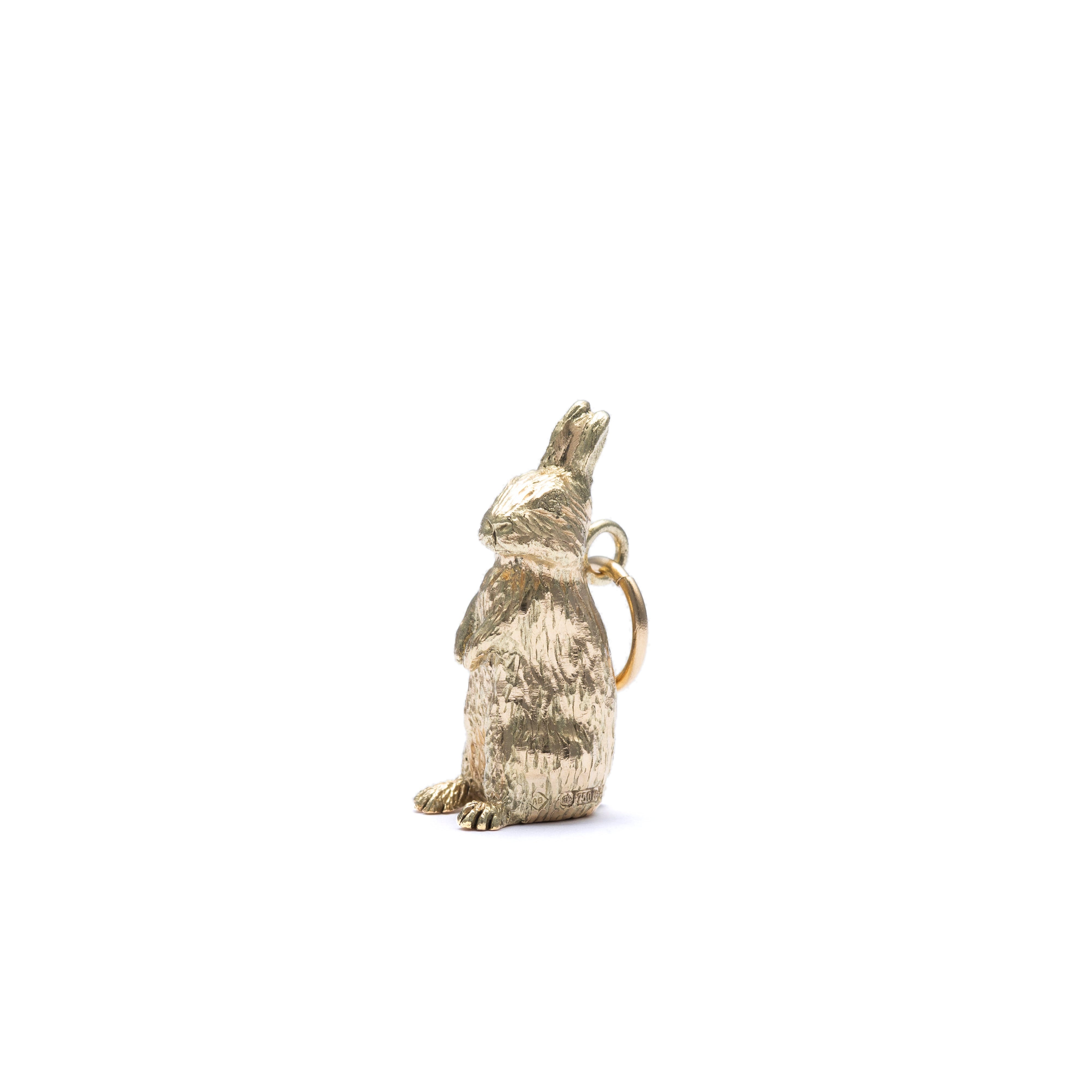 BUNNEY: Standing Rabbit Charm (Gold) | DSMG E-SHOP