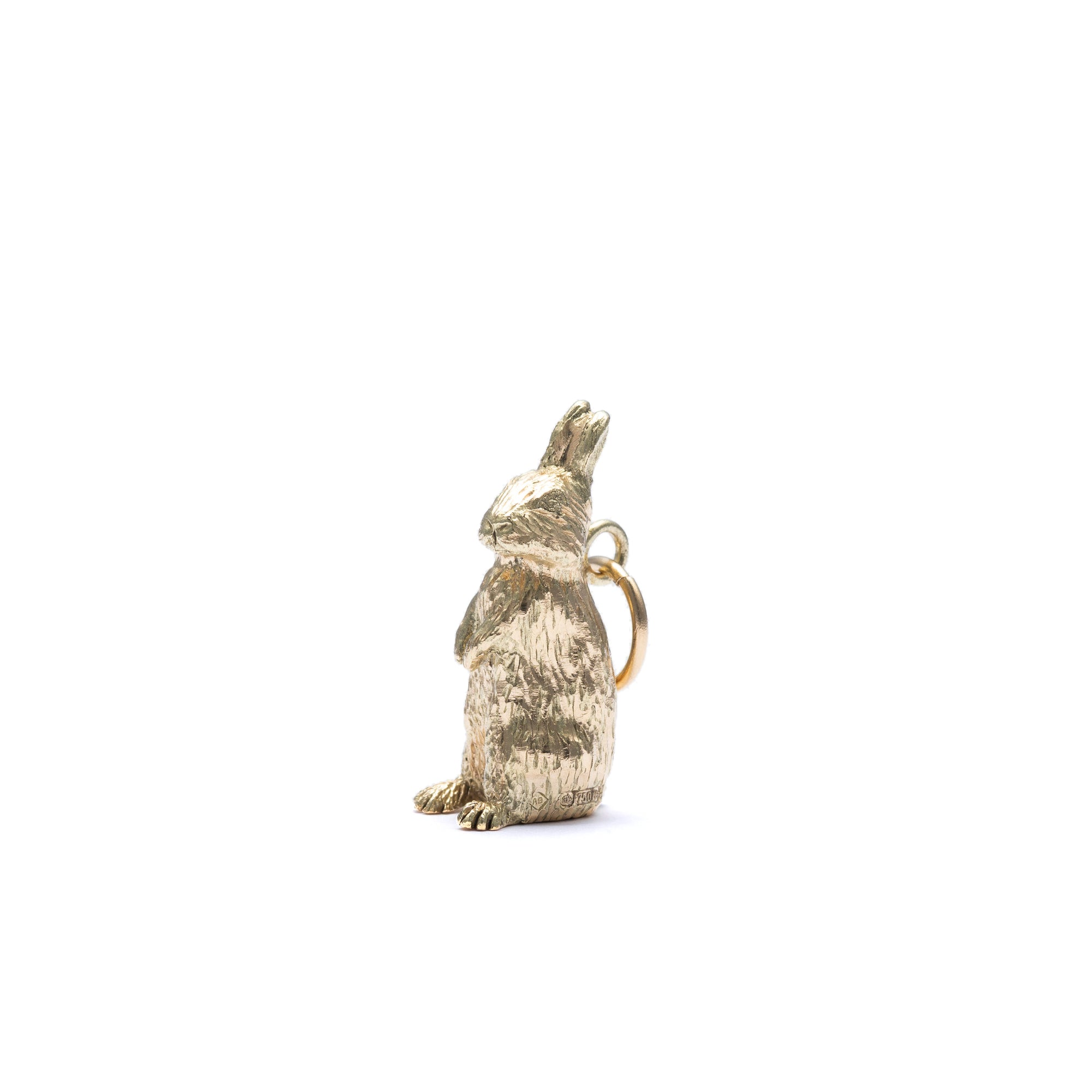 BUNNEY - Standing Rabbit Charm - (Gold) view 2