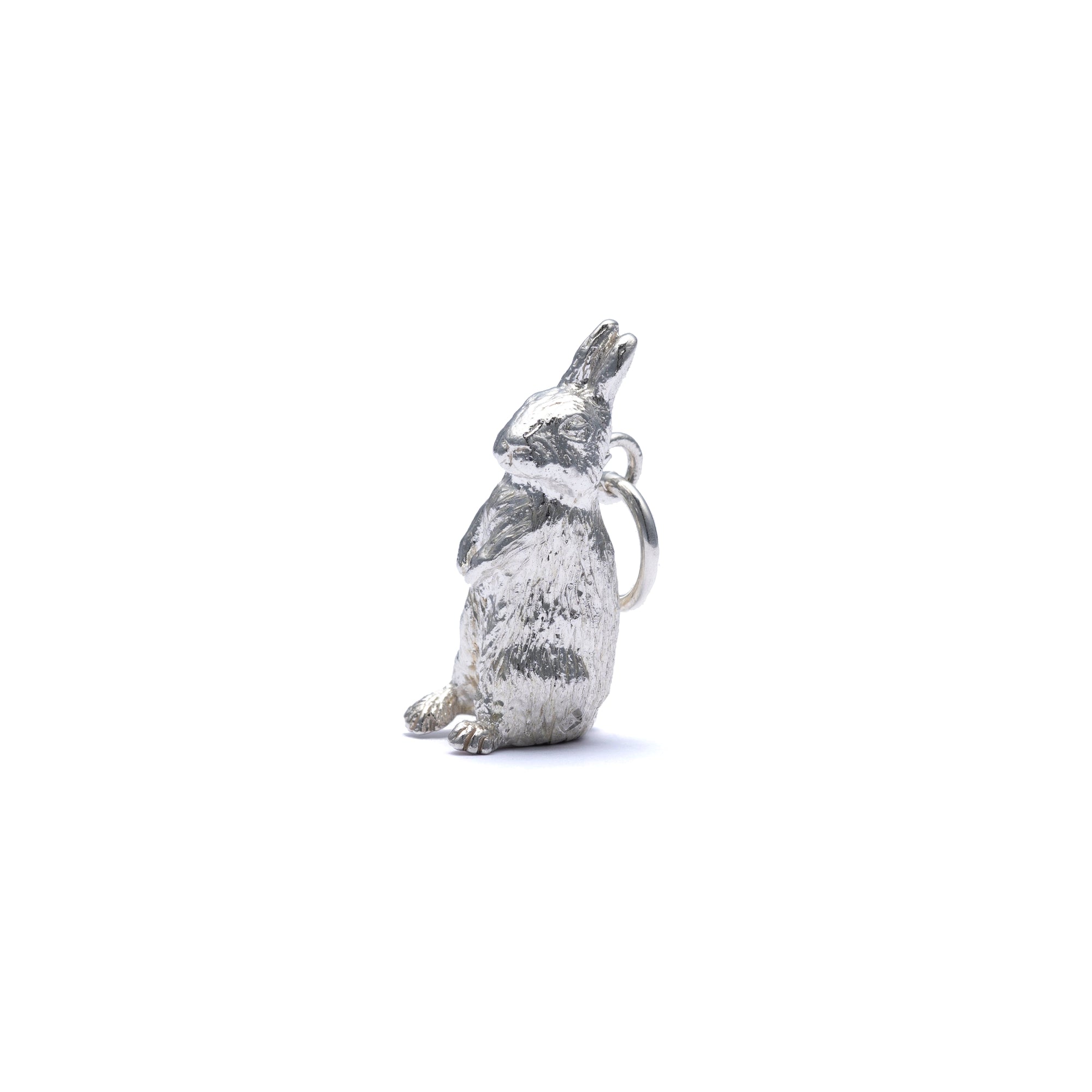 BUNNEY - Standing Rabbit Charm - (Silver) view 2