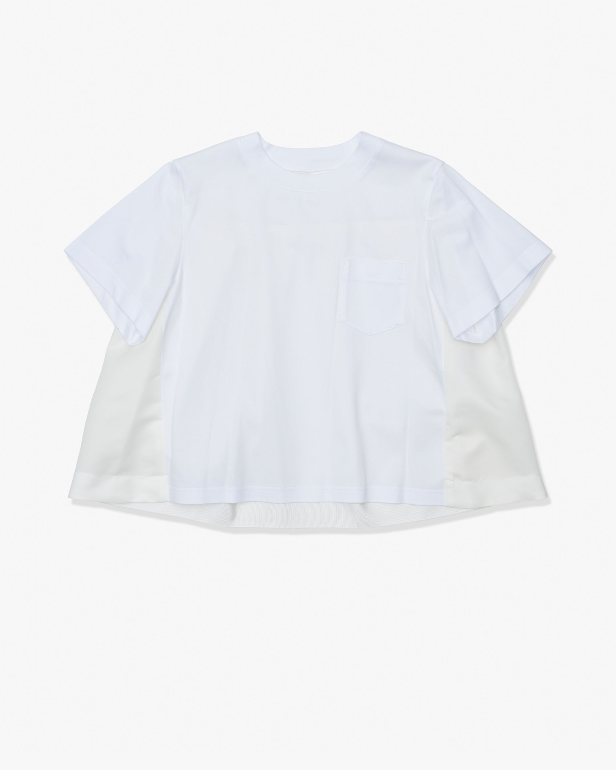 SACAI: Nylon Twill X Cotton Jersey T-Shirt (104) | DSMG E-SHOP
