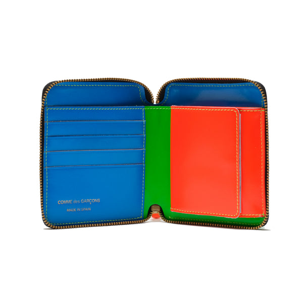 CDG WALLET - Super Fluo Zip-Around Wallet - (Green)
