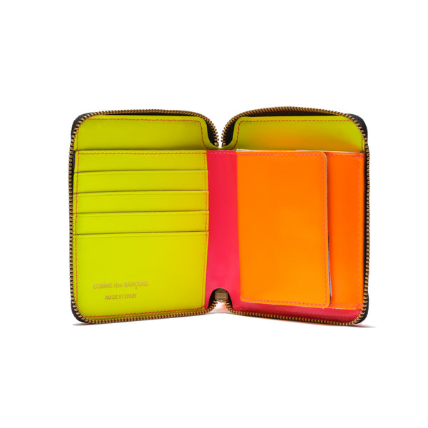 CDG WALLET - Super Fluo Zip-Around Wallet - (Pink)