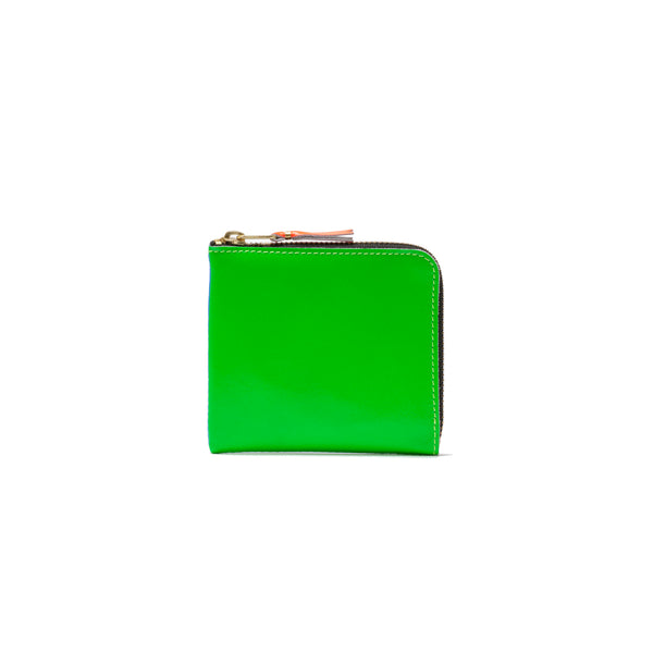 CDG WALLET - Super Fluo L Zip Wallet - (Green/Blue)