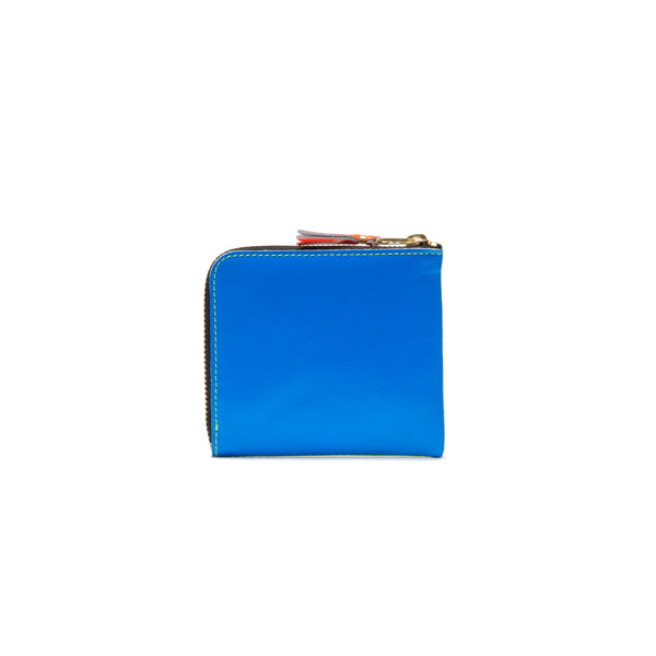 CDG WALLET - Super Fluo L Zip Wallet - (Green/Blue)