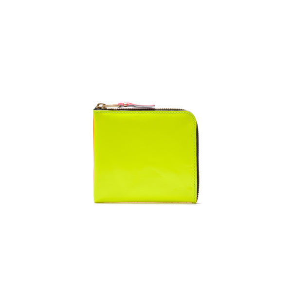 CDG WALLET - Super Fluo L Zip Wallet - (Pink / Yellow)