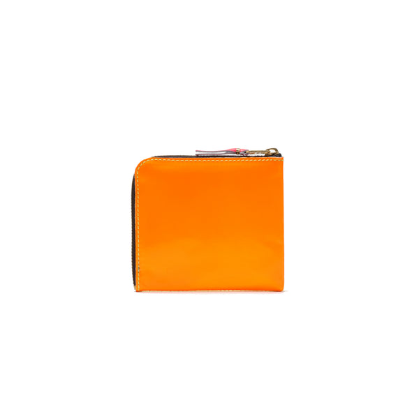 CDG WALLET - Super Fluo L Zip Wallet - (Pink / Yellow)